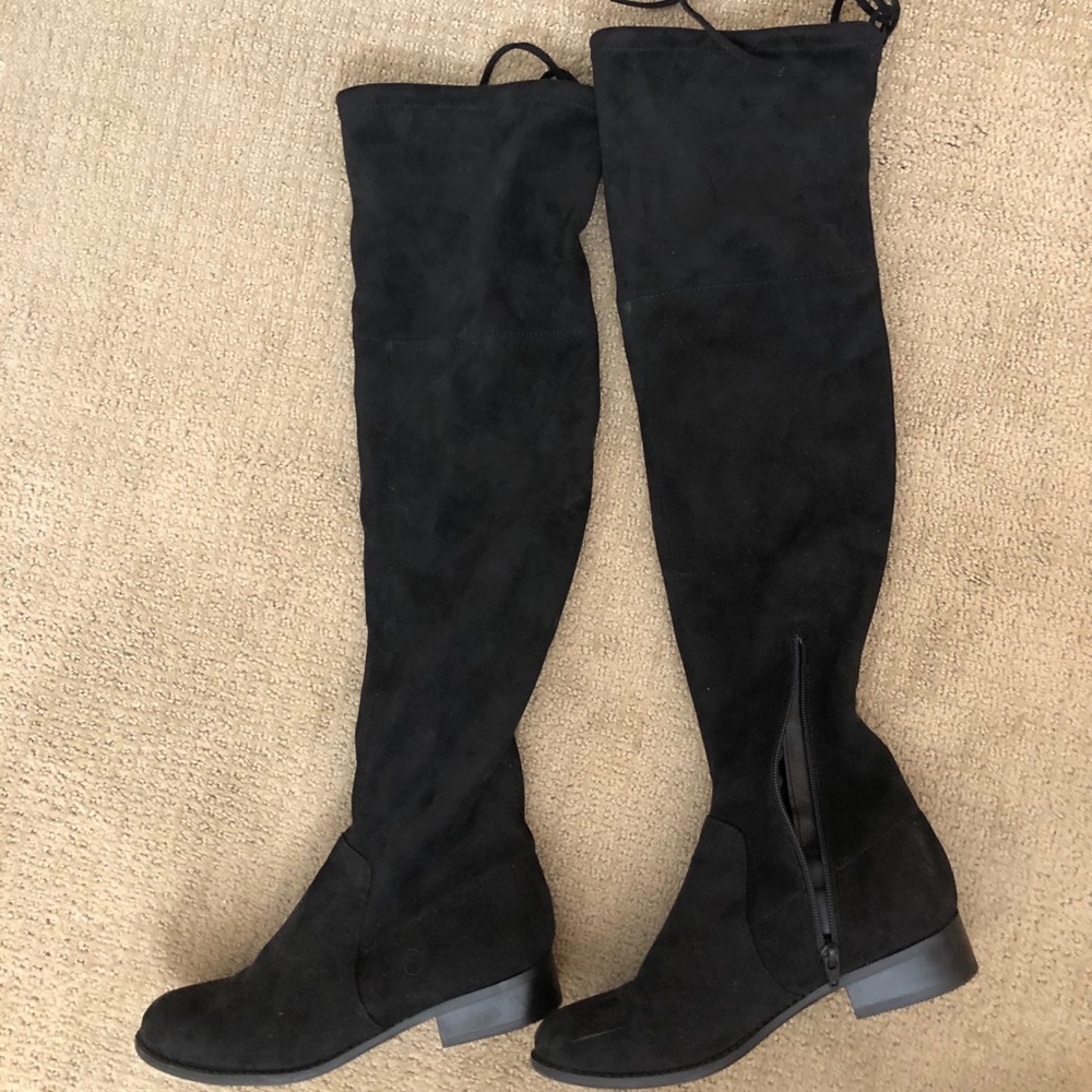 Target over the knee black suede boots